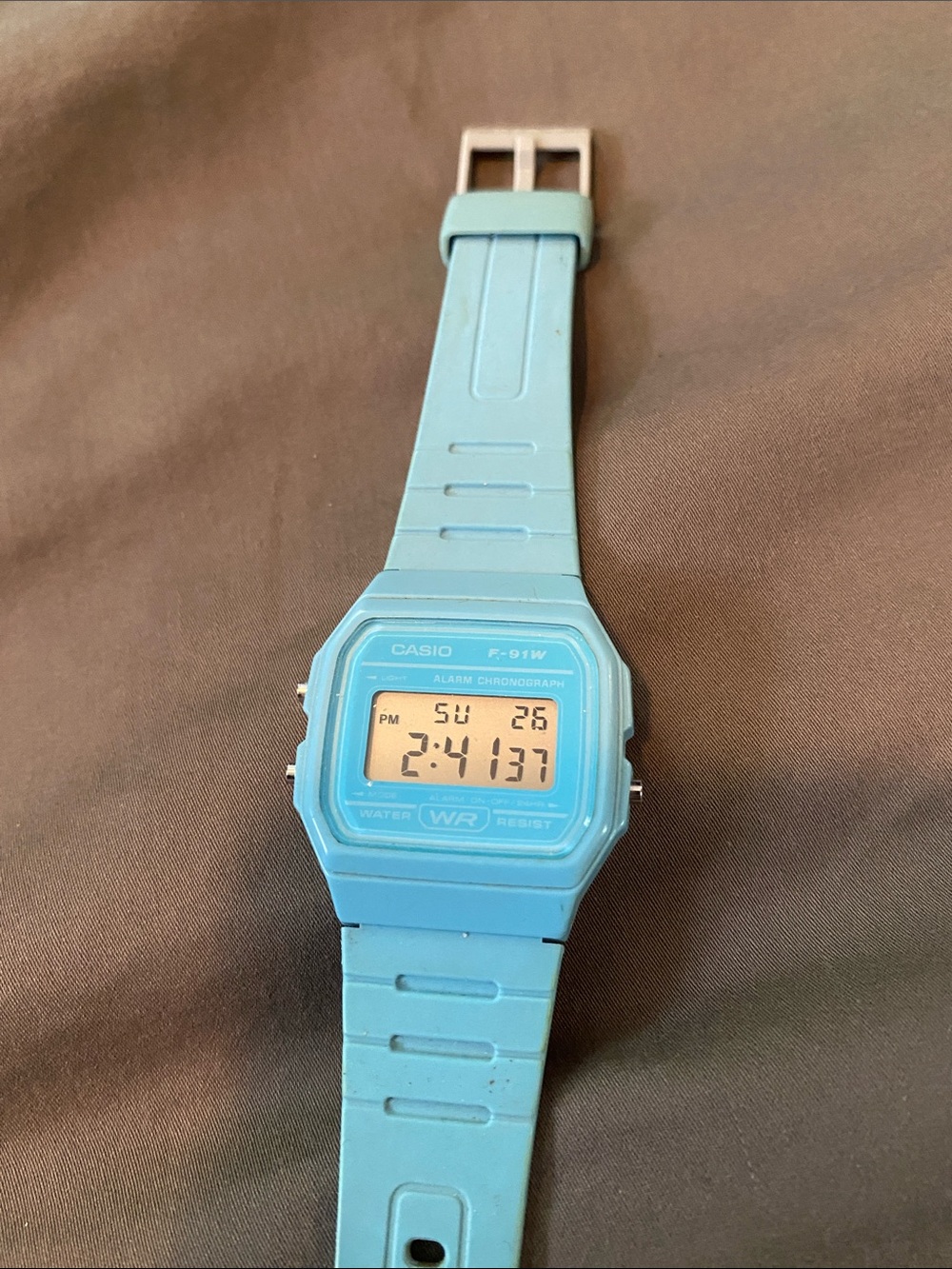 Casio F-91W Light Blue Digital Resin Watch